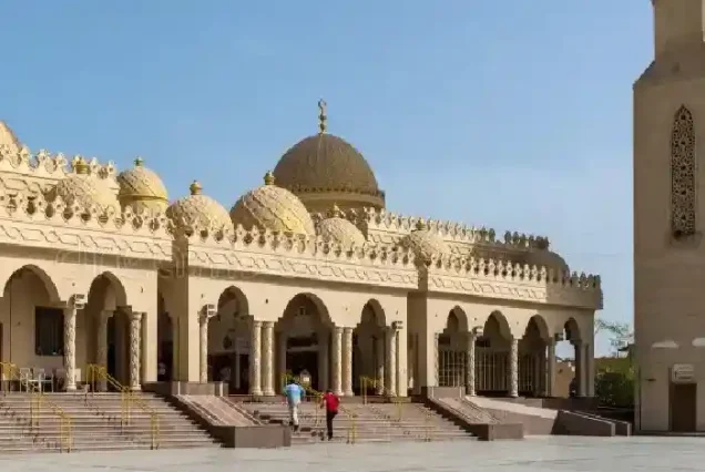 Beautiful white marble of El Mina Mosque Hurghada.