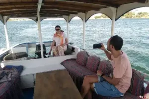 Nile river crossing boat Luxor