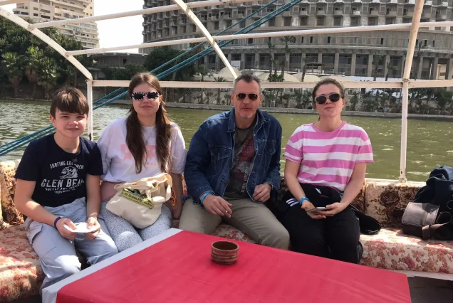 Clients on a private felucca river cruise to Hurghada
