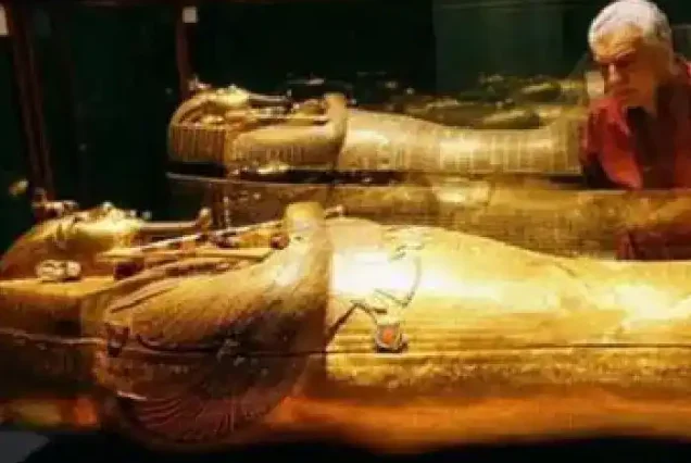 The golden coffin of King Tutankhamun