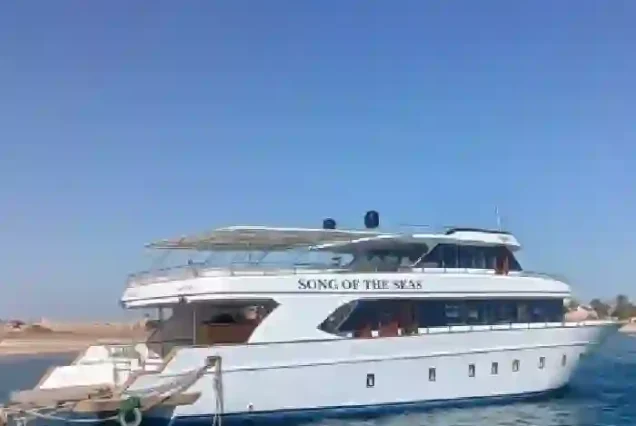 Manolo Tours boat for Orange Bay trip in Hurghada.